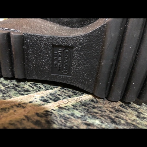 COACH SOFIE Rabbit Fur Trim Monogram, Knee High Platform Snow Boots, Black, Sz 8 - Picture 6 of 8